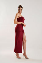 Mason | Strapless Split Maxi Dress – Elegant Bodycon Gown for Evening Glamour - Mason Luxor