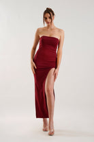 Mason | Strapless Split Maxi Dress – Elegant Bodycon Gown for Evening Glamour - Mason Luxor