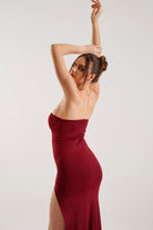 Mason | Strapless Split Maxi Dress – Elegant Bodycon Gown for Evening Glamour - Mason Luxor