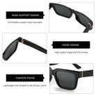 Mason | Unisex Anti - Glare UV400 Rectangle Frame Sunglasses - Mason Luxor Men Fashion