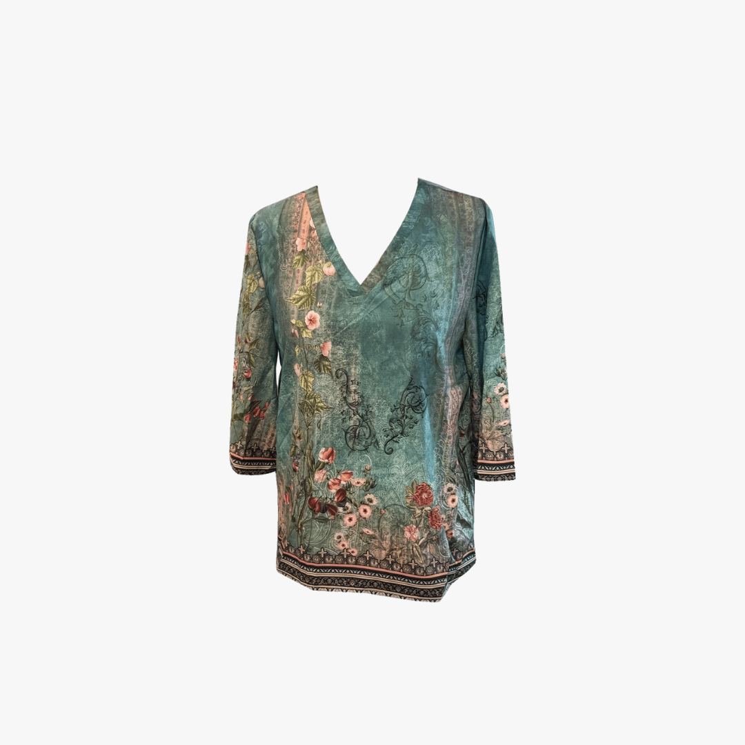 Mason | Vintage Floral V - Neck Blouse – Boho Charm Meets Effortless Style - Mason Luxor Men Fashion