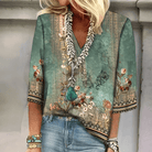 Mason | Vintage Floral V - Neck Blouse – Boho Charm Meets Effortless Style - Mason Luxor Men Fashion