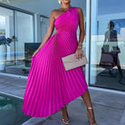 Mason | Asymmetric Pleated Midi Dress – Luxe Summer Edit - Mason Luxor