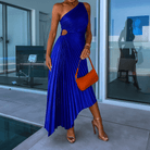 Mason | Women’s Asymmetric Pleated Midi Dress - Mason Luxor