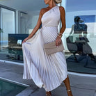 Mason | Asymmetric Pleated Midi Dress – Luxe Summer Edit - Mason Luxor