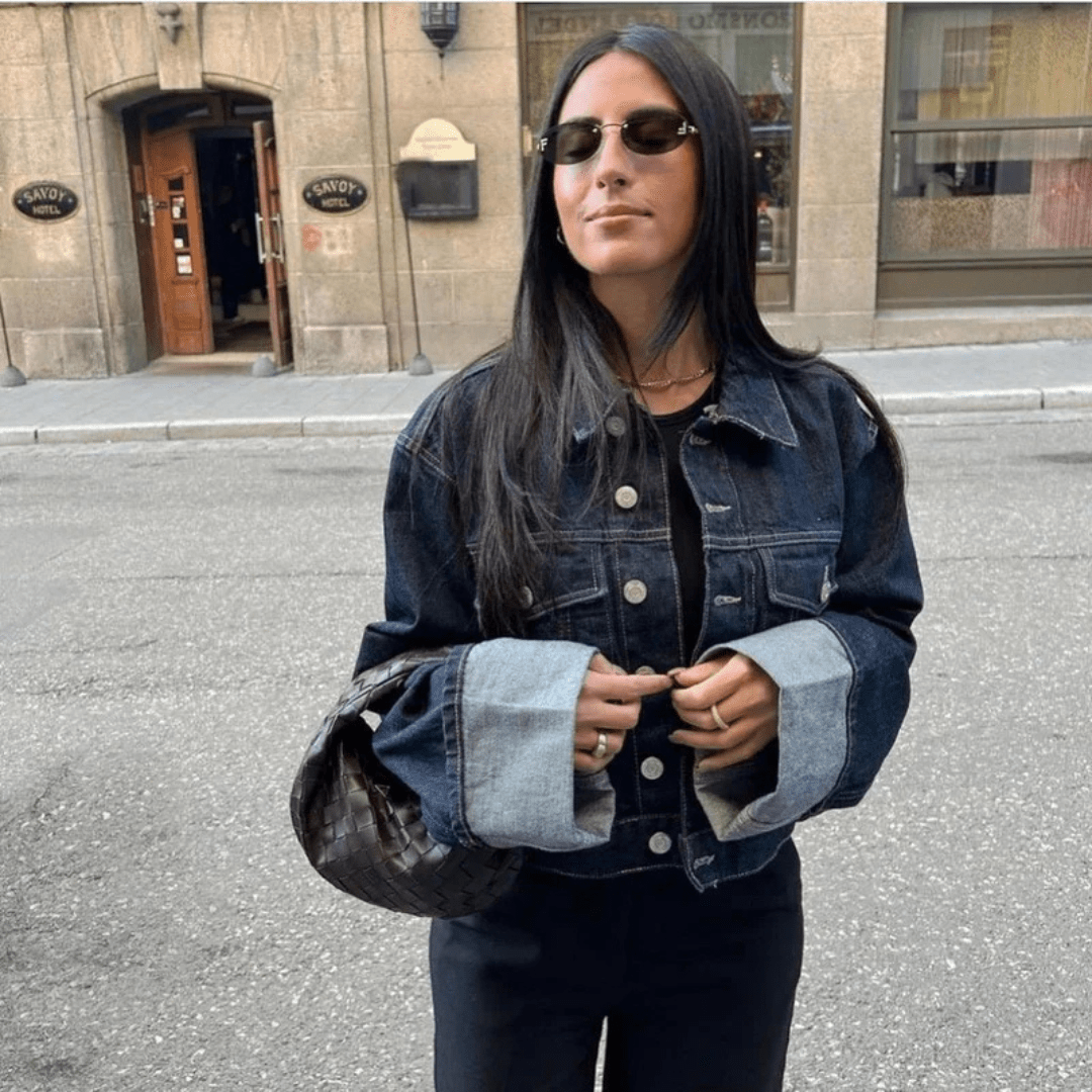 Mason | Denim Jacket for Women – Cropped Classic with Oversized Cuffs - Mason Luxor Men Fashion