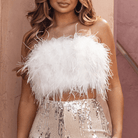 Mason | Women's Feather Bandeau Party Top – Perfect for Summer - Mason Luxor Men Fashion