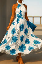 Mason | Women’s Floral Halter Maxi Dress - Mason Luxor