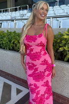 Mason | Pink Floral Maxi Dress – Sculpted & Feminine Fit - Mason Luxor