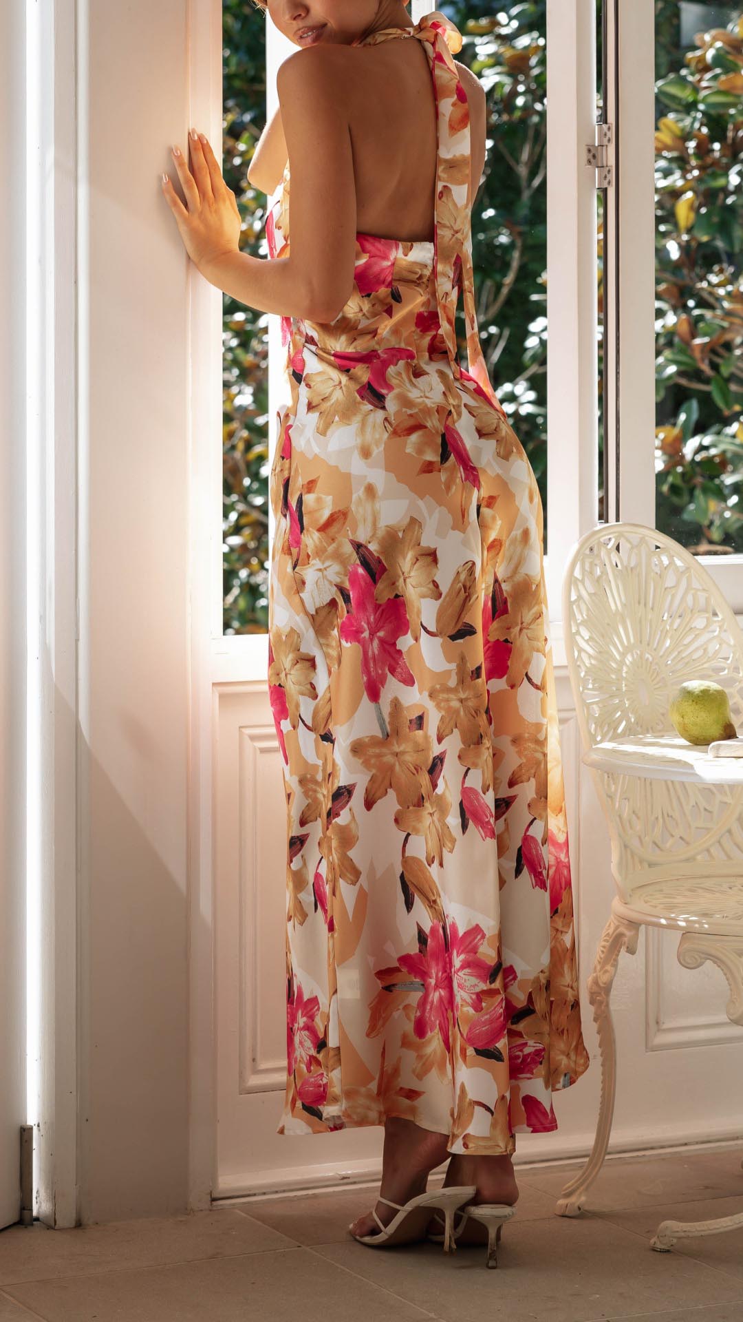 Mason | Women’s Floral Maxi Dress – Silky Halter Neck, Elegant Summer Style - Mason Luxor