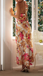Mason | Women’s Floral Maxi Dress – Silky Halter Neck, Elegant Summer Style - Mason Luxor