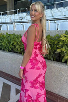 Mason | Pink Floral Maxi Dress – Sculpted & Feminine Fit - Mason Luxor