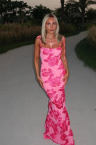 Mason | Pink Floral Maxi Dress – Sculpted & Feminine Fit - Mason Luxor