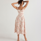 Mason | Women Midi Dress Soft Pastel Garden Party Dress – Elegant Floral Print - Mason Luxor Men Fashion