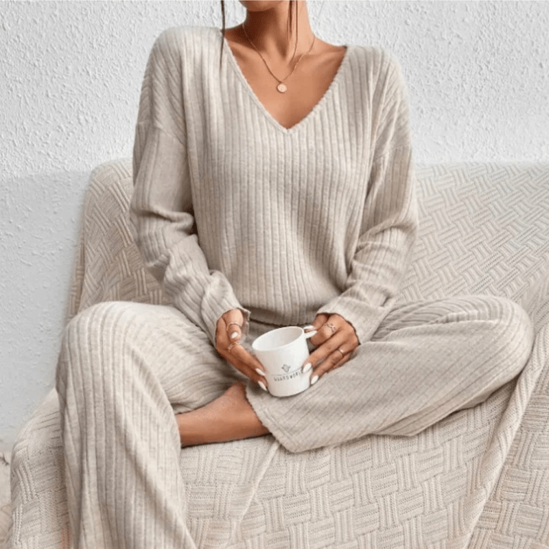 Mason | Women&#39;s Knitted Lounge Set – Soft Co - Ord Outfit - Jumper &amp; Trousers - Mason Luxor Men Fashion