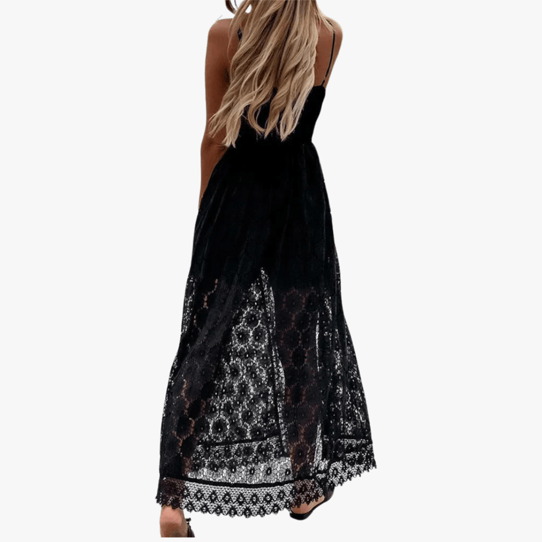 Mason | Women's Lace Overlay Romper Dress – Sleeveless V - Neck Playsuit - Mason Luxor Men Fashion