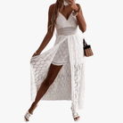 Mason | Women's Lace Overlay Romper Dress – Sleeveless V - Neck Playsuit - Mason Luxor Men Fashion