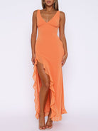 Mason | Women's Maxi Dress - Ethereal Chiffon Ruffle Dress - Mason Luxor
