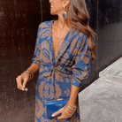 Mason | Women's Midi Dress Two - Piece Spring Lounge Set with Butterfly Print - Mason Luxor Men Fashion