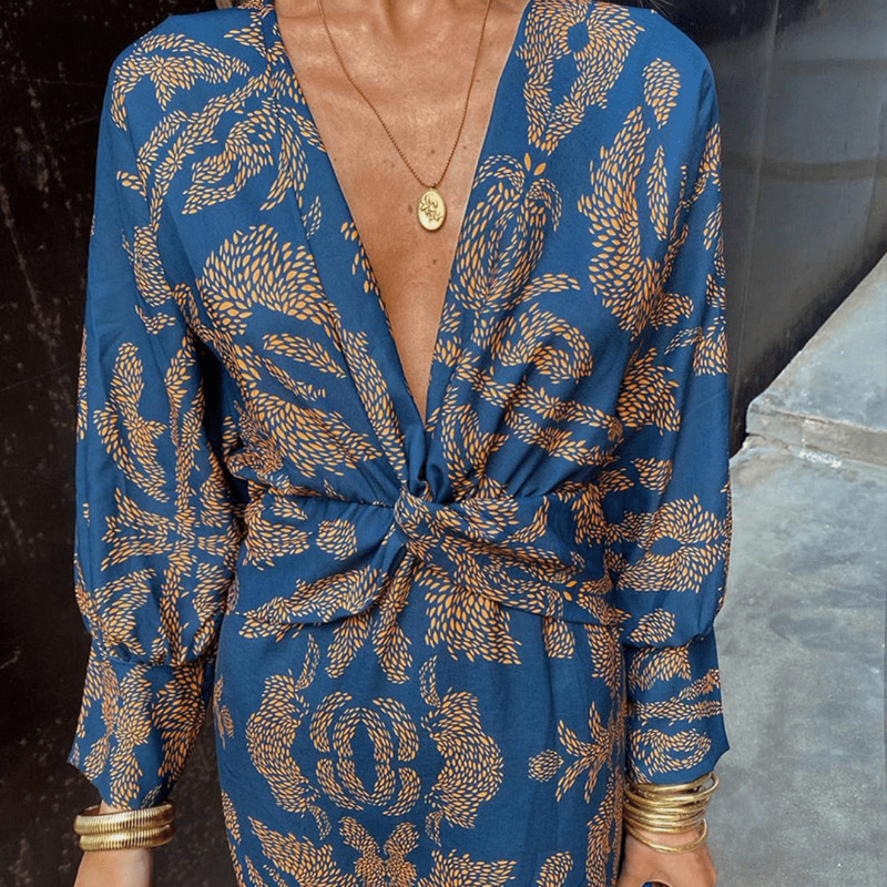 Mason | Women&#39;s Midi Dress Two - Piece Spring Lounge Set with Butterfly Print - Mason Luxor Men Fashion