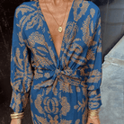 Mason | Women's Midi Dress Two - Piece Spring Lounge Set with Butterfly Print - Mason Luxor Men Fashion