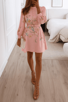 Mason | Women’s Mini Dress – Elegant Printed Button Front - Mason Luxor