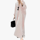 Mason | Women's Oversized Striped Cotton Kaftan Dress – Long Sleeve V - Neck Maxi - Mason Luxor