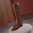 Mason | Women’s Retro Knee - High Boots – Chunky Heel Square Toe Style - Mason Luxor Men Fashion