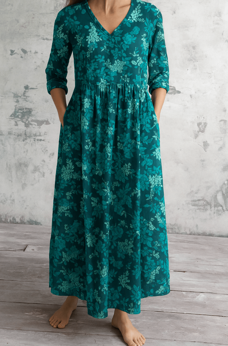 Mason | Women's V - Neck Floral Dress - Mason Luxor