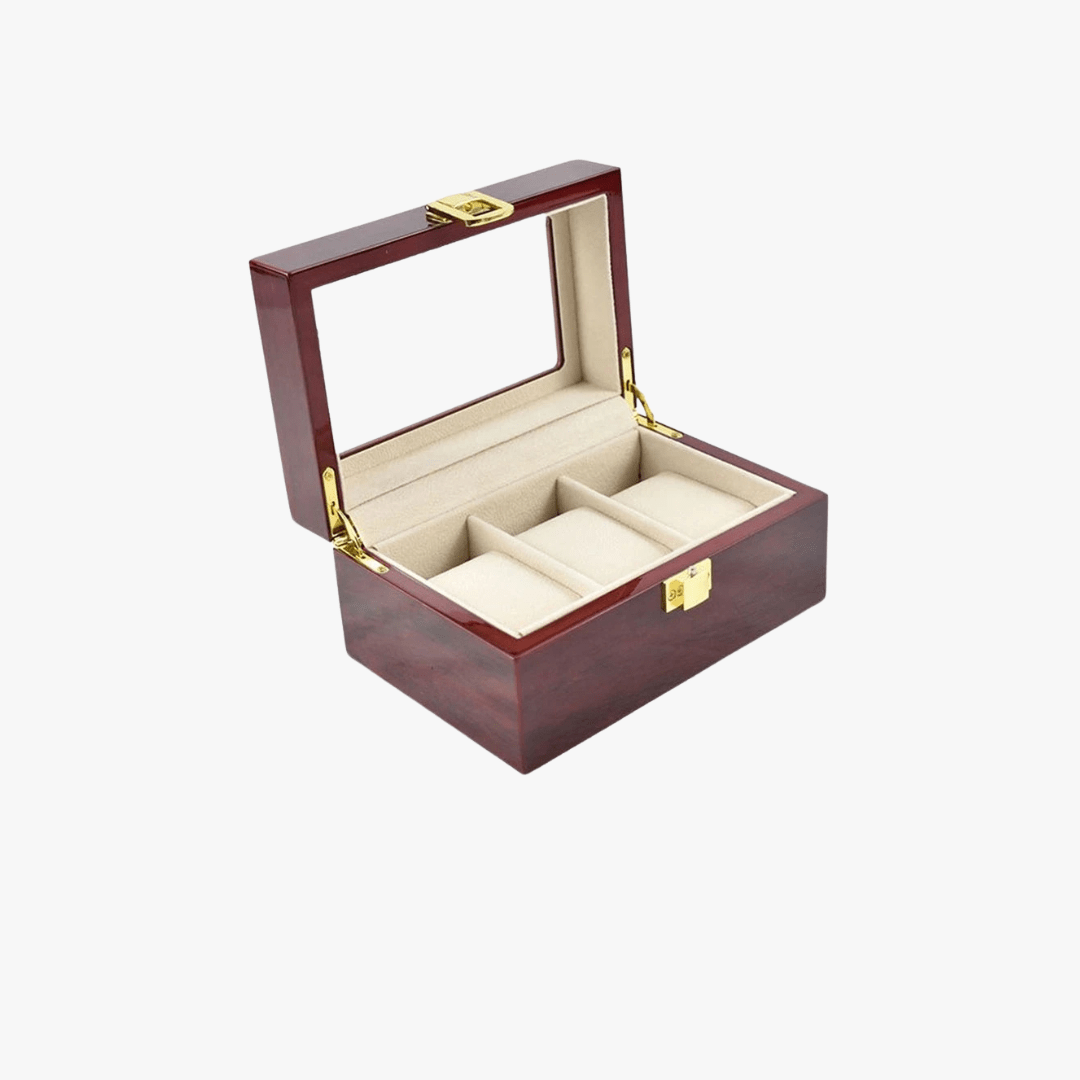 Mason | Wooden Watch Display Box – Glass Lid Organizer (1–12 Slots) - Mason Luxor Men Fashion