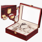 Mason | Wooden Watch Display Box – Glass Lid Organizer (1–12 Slots) - Mason Luxor Men Fashion