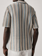 Retro Knit Polo Shirt for Men – Cotton Perforated Summer Top with Johnny Collar - Mason Luxor