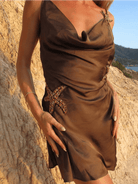 Stella | Satin Mini Dress with Starfish Accents - Mason Luxor