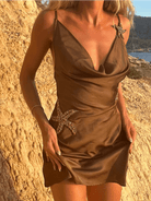 Stella | Satin Mini Dress with Starfish Accents - Mason Luxor