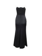 Strapless Black Evening Gown – Elegant Ruched Maxi Dress - Mason Luxor