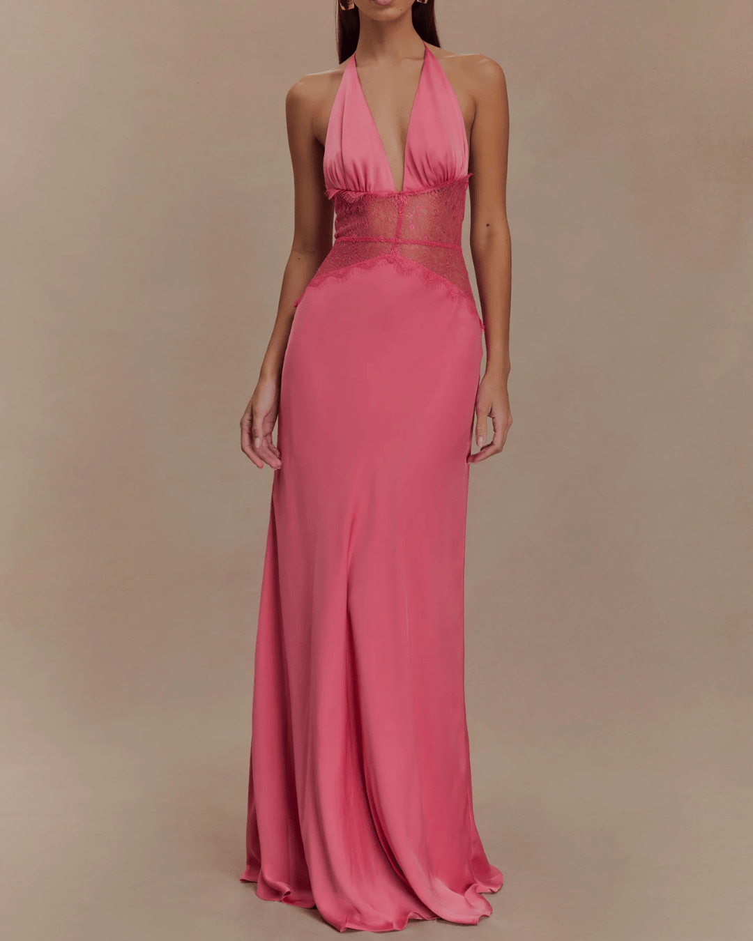 Mason | Lace Detail Satin Maxi Dress - Mason Luxor