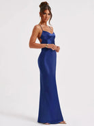 Aria | Classic Satin Dress with Open Back Elegance - Mason Luxor