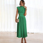 Arletta | Elegant Pleated Cut - Out Maxi Dress - Mason Luxor