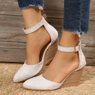 Avelle | Suede Wedge Heels – Closed Toe & Ankle Strap - Mason Luxor