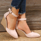 Avelle | Suede Wedge Heels – Closed Toe & Ankle Strap - Mason Luxor