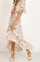 Azara | Boho High - Low Dress – Ruffle Floral V - Neck - Mason Luxor