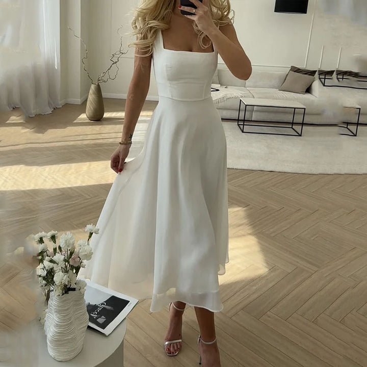 Elegant Corset Midi Dress – Flowy & Sculpted Fit - Mason Luxor