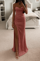 Elena | Women’s Sequin Corset Gown High Slit - Mason Luxor