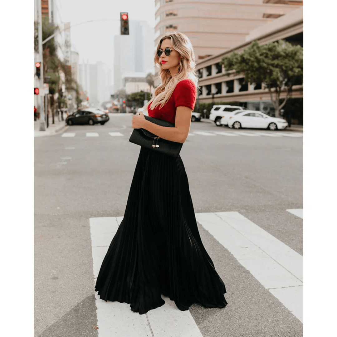 Elowen | Flowy Pleated Long Skirt for Chic Days - Mason Luxor