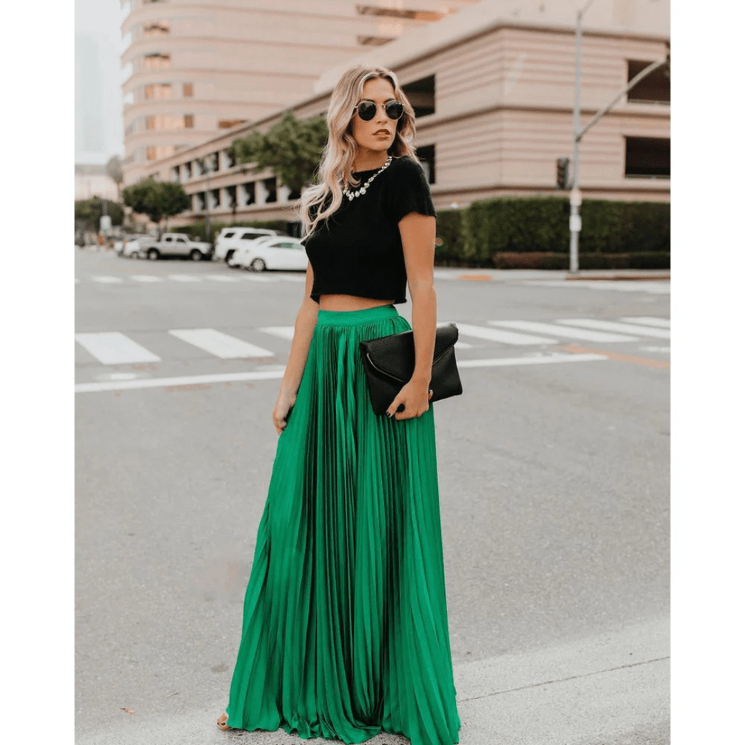 Elowen | Flowy Pleated Long Skirt for Chic Days - Mason Luxor