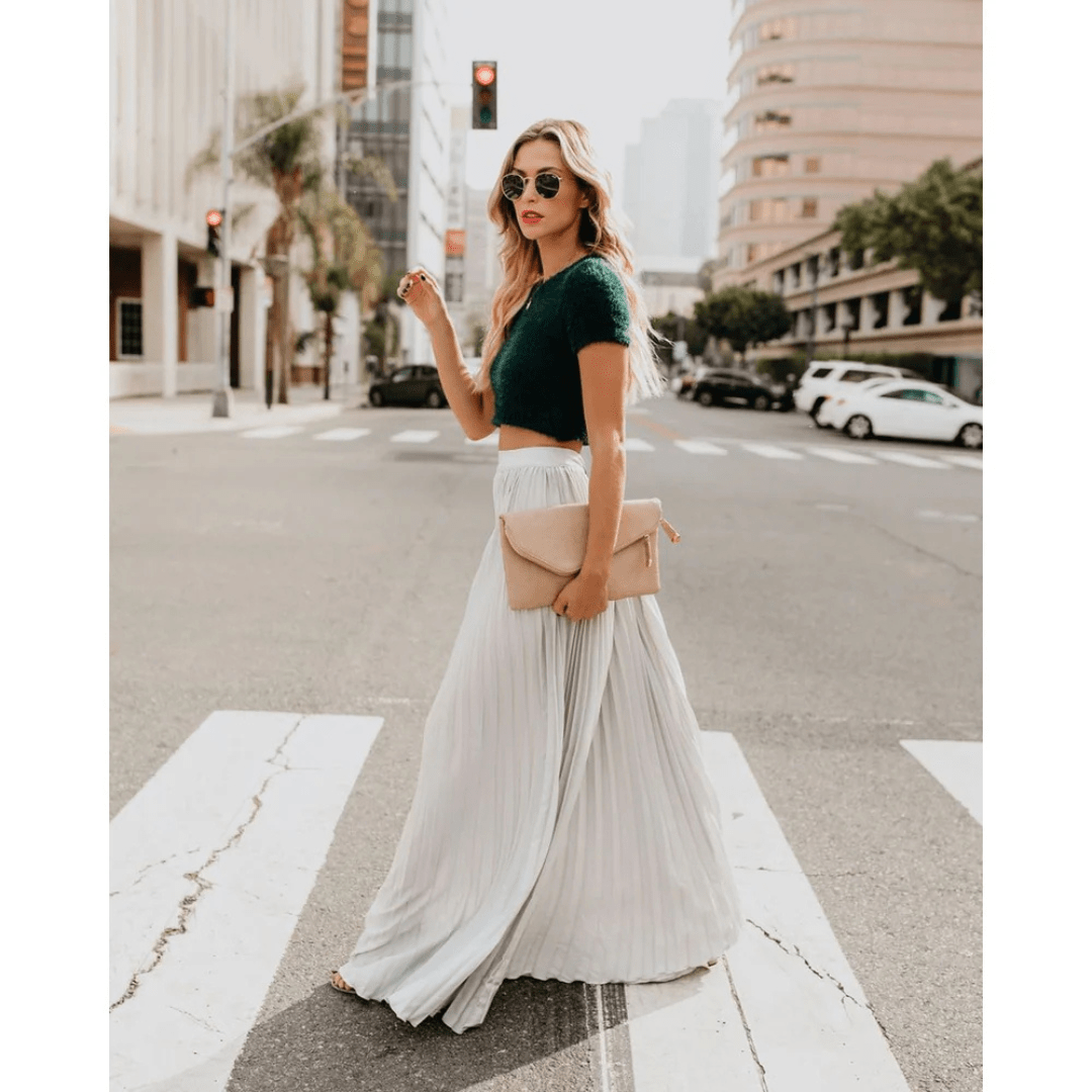 Elowen | Flowy Pleated Long Skirt for Chic Days - Mason Luxor