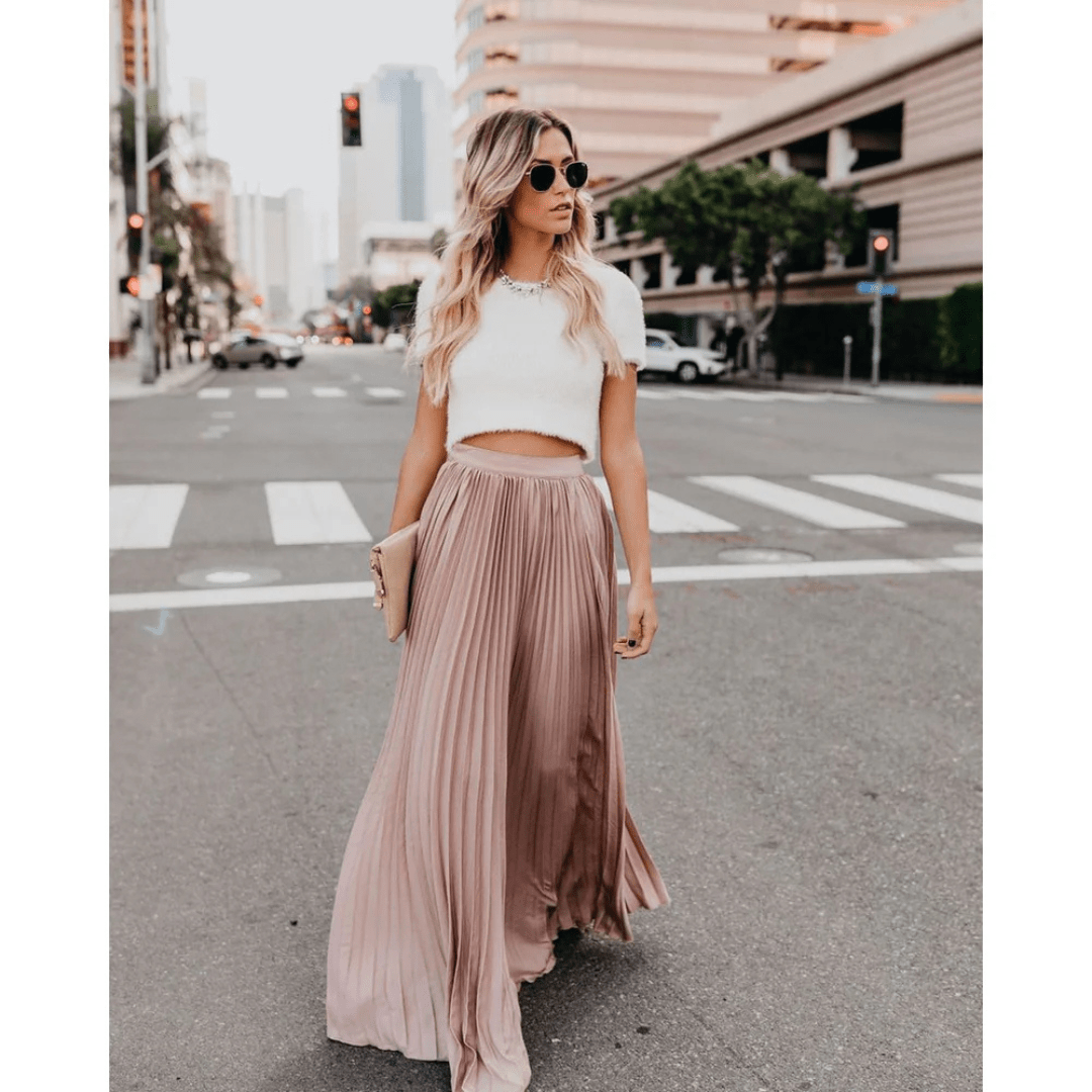 Elowen | Flowy Pleated Long Skirt for Chic Days - Mason Luxor