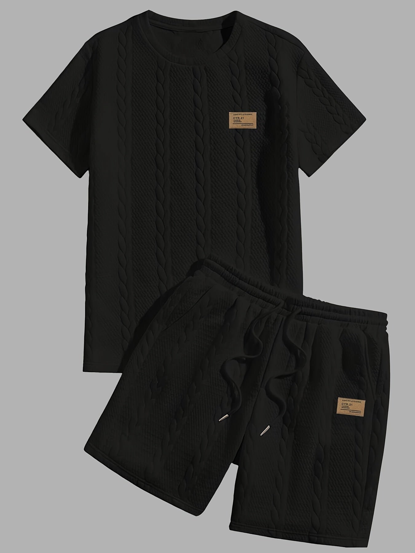 Ezro | Textured Knit Short and Shirt Set – Summer Fit - Mason Luxor