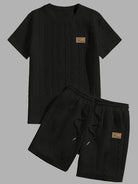 Ezro | Textured Knit Short and Shirt Set – Summer Fit - Mason Luxor