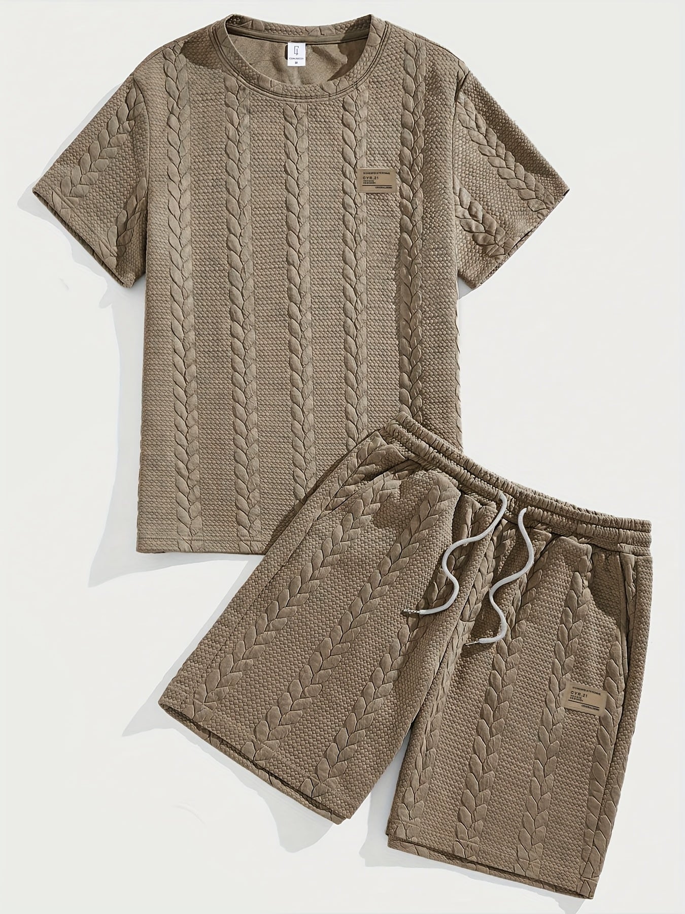 Ezro | Textured Knit Short and Shirt Set – Summer Fit - Mason Luxor